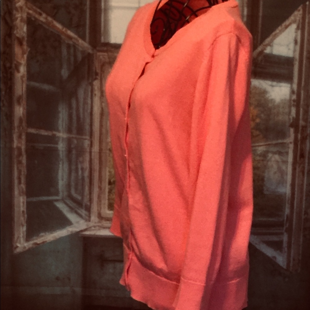 Ann Taylor Loft Coral cotton cardigan